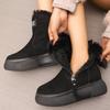 Fashion Winter Fashion Patchwork Snow Boots Women Non Slip Platform Snow Boots for Woman Faux Suede Short Plush Warm Booties Lady