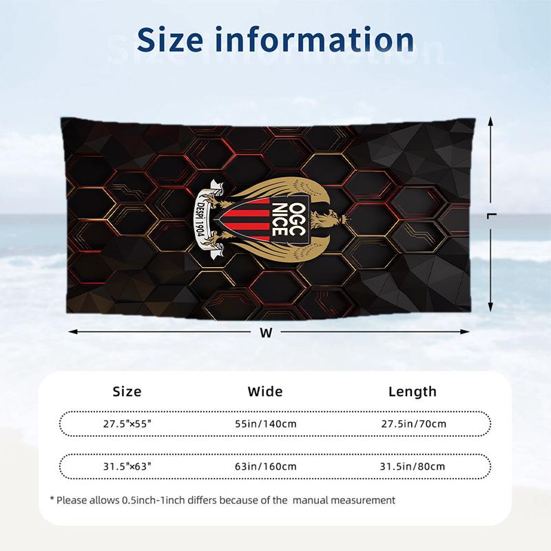 OGC Nice FC print Quick Dry Beach Towel Microfiber Absorbent Portable Travel Swimming Towel
