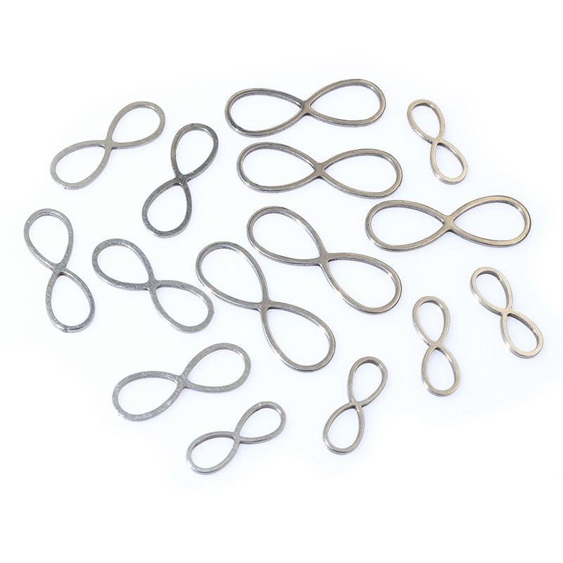 

20pcs 3 Size 8 Infinite Charms Stainless Steel Pendant Hollow Pressed Resin Frame Mold Bezel DIY Jewelry Making Accessories 16x5.5mm