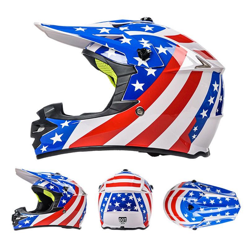 Full Face Motorcycle Helmet Off-Road ATV Dirt Bike Mountain Downhill Karting Kids Safety Headgear ABS