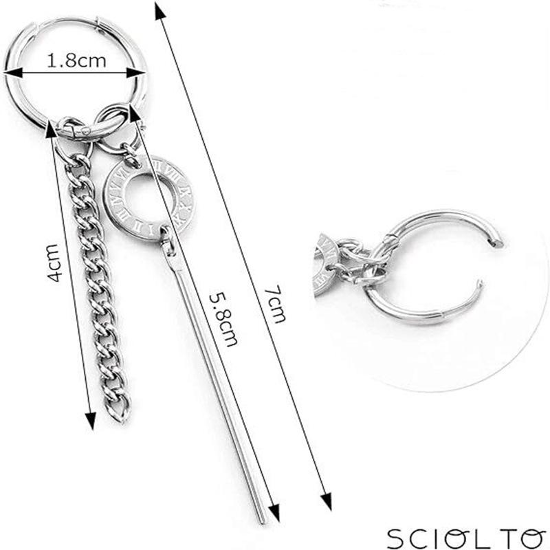 Personalized Chain One-word Long Earrings, Earrings, Titanium Steel Studs.