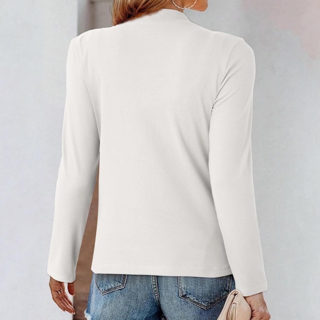 Damen Modischer Rundhals Langarm Einfarbig Pullover Lässiges Oberteil