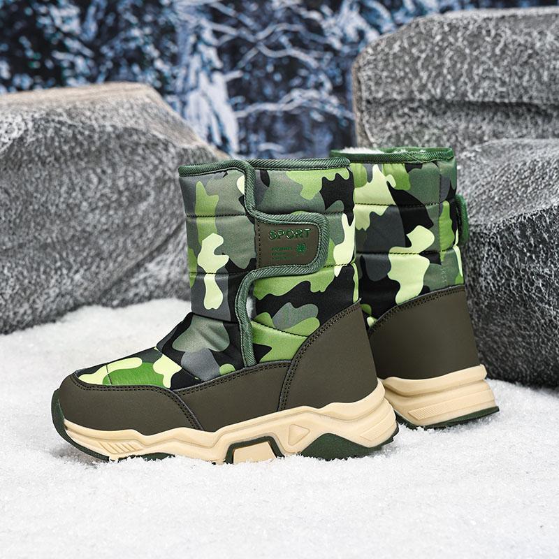 28-38Kids Winter Boots Convenient Outdoor Thick Sole with Plush Insulation Children's Snow Boots High Top Cotton Shoes