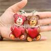 First Layer Cowhide Mini Bear Bag Pendant Keychain Bag Hanging Couple Keychain Cute Doll Gift