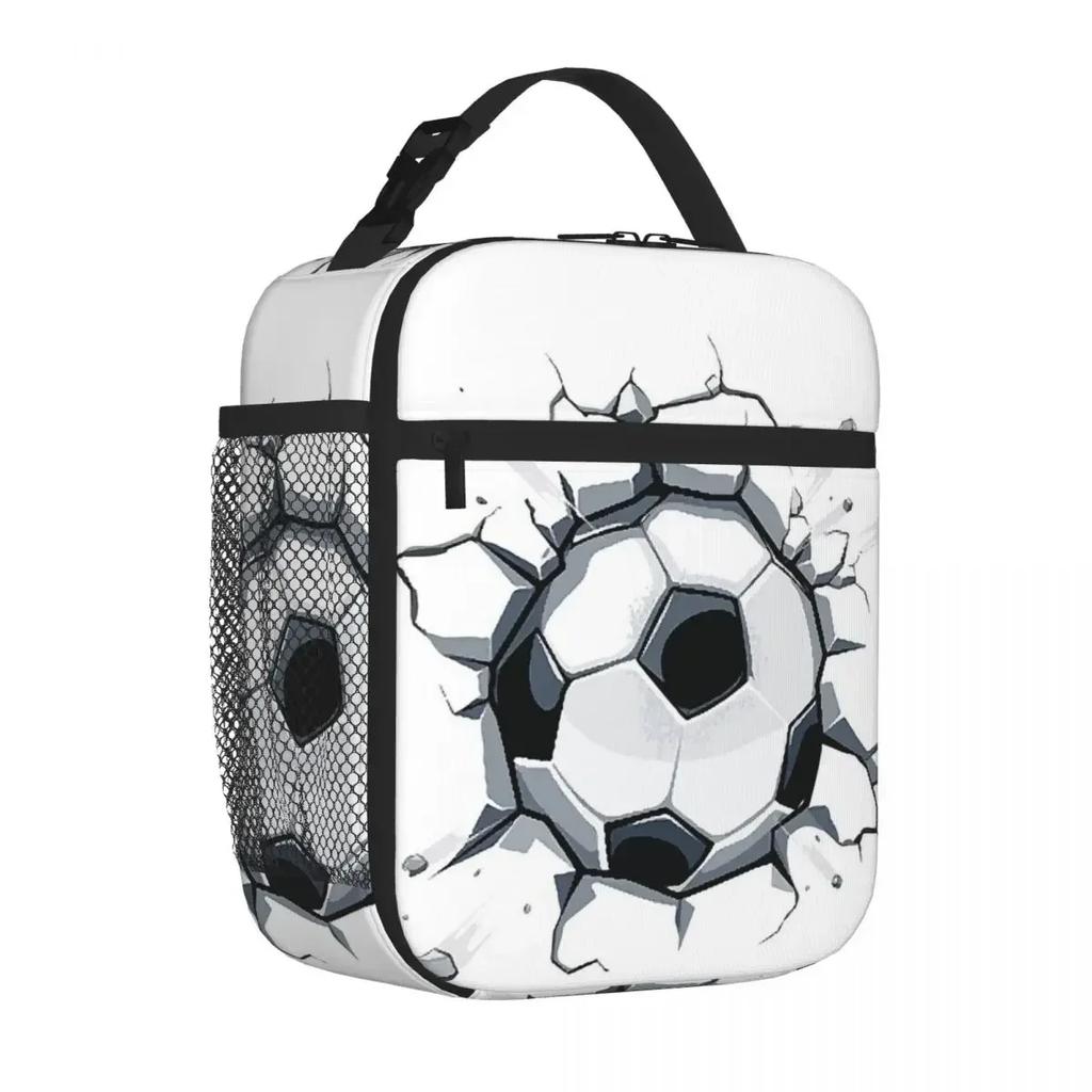 Soccer Ball Art Drawing Worldcup 2022 Football Game Sports Lunch Bags Insulated Lunch Tote Waterproof Bento Box Picnic Bags