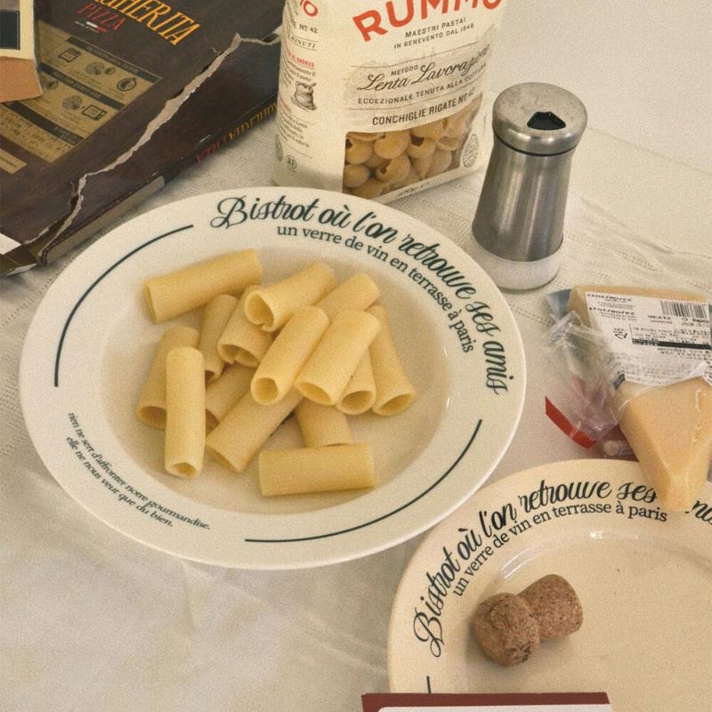 French Retro Pasta DishMinority Design Premium Breakfast Plate Ritual Tableware Ceramic Western Dining Plate