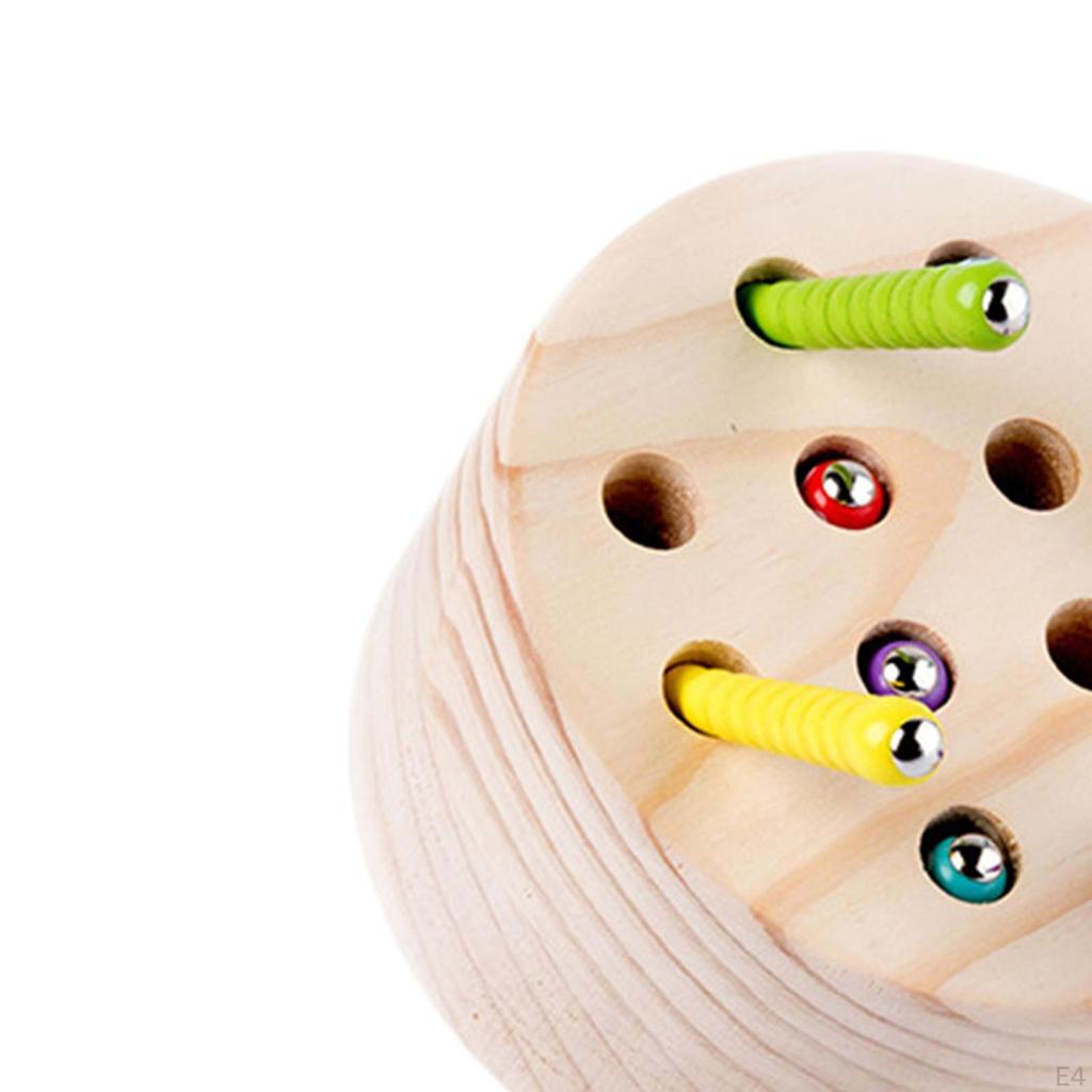 Magnetic Worm Catch Game Fine Motor Skills Color Cognitive
