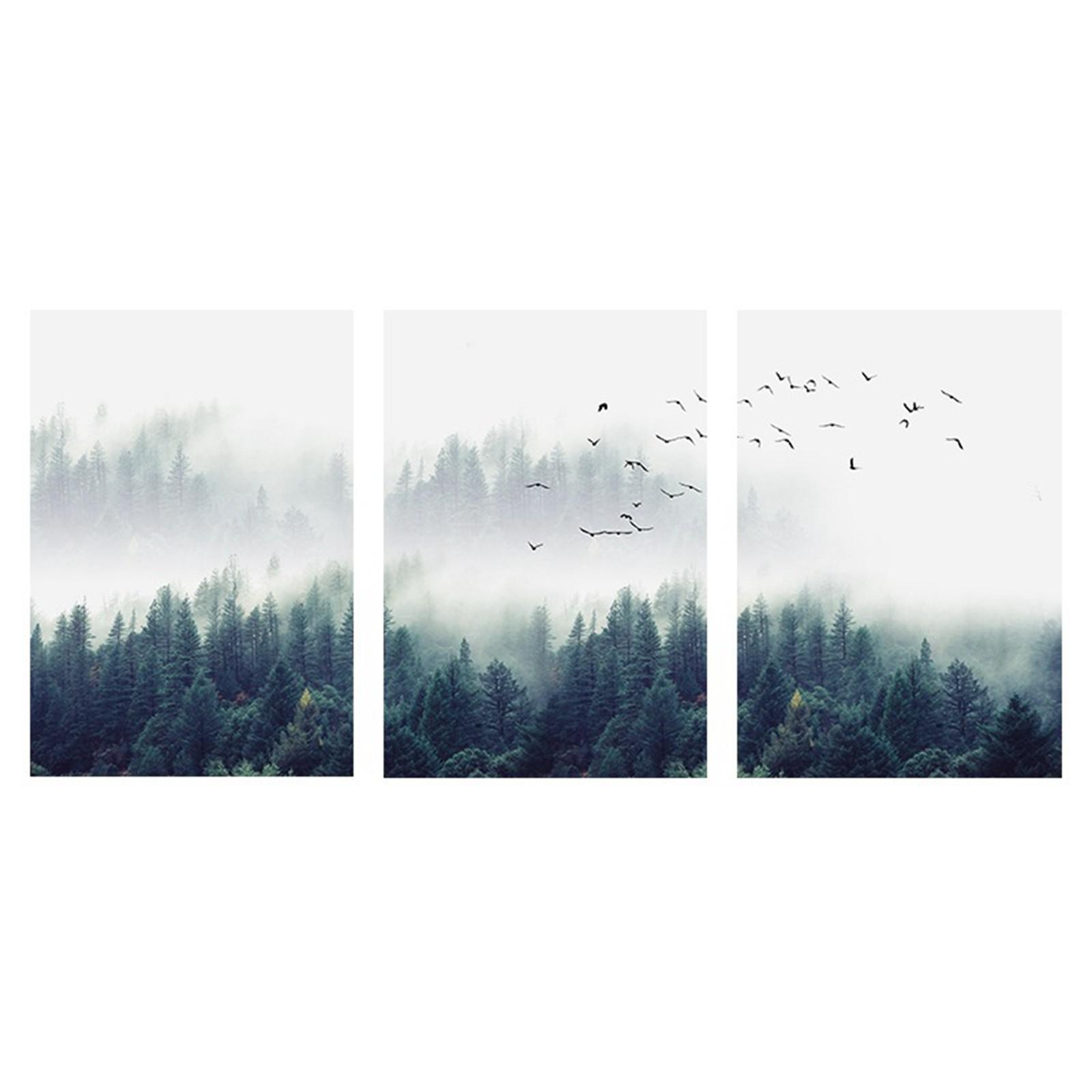 

Гостиная, трехсекционное холст, настенное искусство, украшение стены в виде дерева, картина без рамки, украшение на холсте One Size чёрный