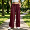 Women's Casual Loose Fit Pants with Elastic Waistband and Pockets for Athletic Everyday Wear