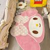 Cute Melody Soft Imitation Cashmere Rug for Girls' Bedroom – Skin-Friendly, Easy-Care Bedside Rug
