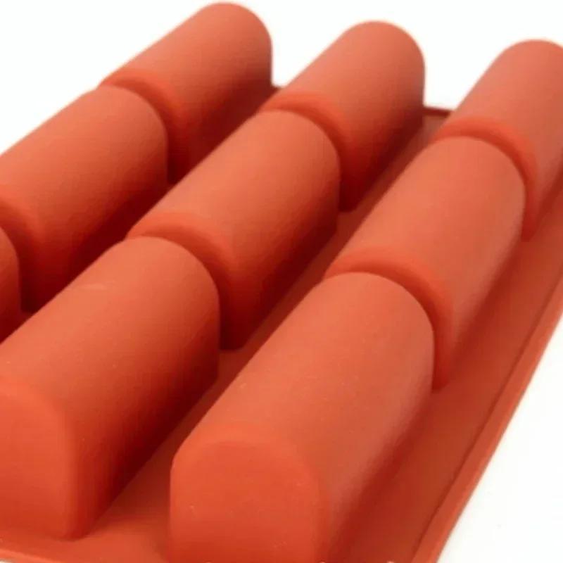 Baking Tools 9 Cavity Silicone Mold 3D Stick Half-cylindrical Long Strip Shape Chocolate Truffle Mousse Cake Dessert Mold