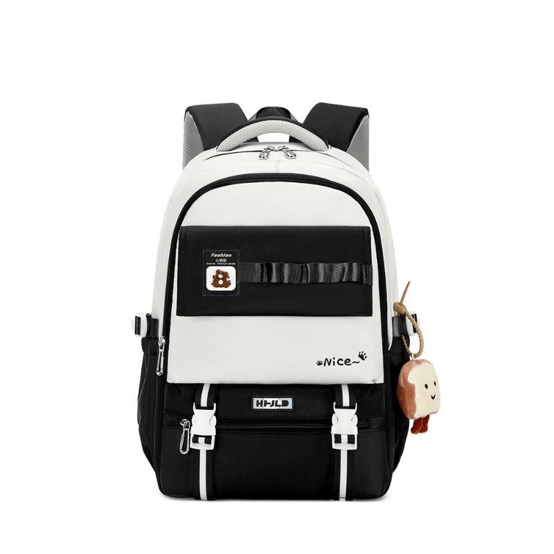 

Новый стиль для студенток колледжа, простой нейлоновый рюкзак большой вместимости, простой стиль, школьный рюкзак для учеников средней школы, корейская версия, грязеотталкивающий