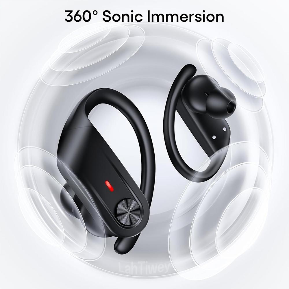 Bluetooth 5.4 Wireless Earbuds Waterproof Sports Over-Ear Hooks Earphones with Mic for Sports Running Workout Gym 80Hrs Palytime