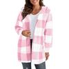 Fall Winter Women's Plaid Hooded Fleece Coat, New Casual Warm Outerwear for Women