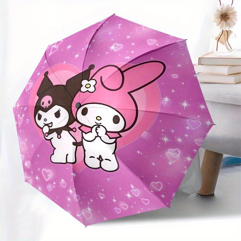 1pc My Melody and Kuromi Heart Umbrella with Plastic Handle,Suitable for All Seasons Home Travel Outdoor UmbrellaSanlio295