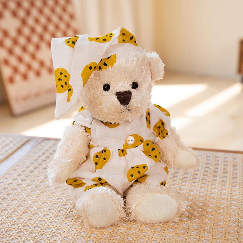 Niedlich Niedlich Angezogene Bärenpuppe Plüschtier Pastorales Blumenkleid Teddybärpuppe Puppe