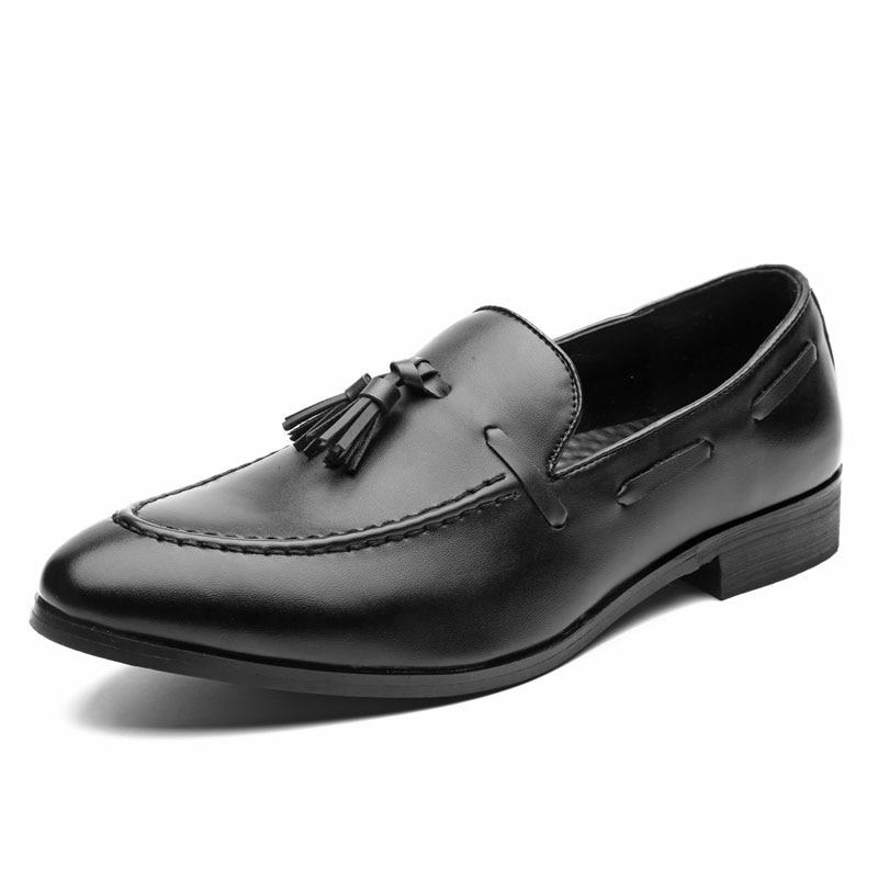 Buy Men Dress Shoes Leather Formal Business Men Oxfords Shoes Wedding Party Brogue Shoes at
