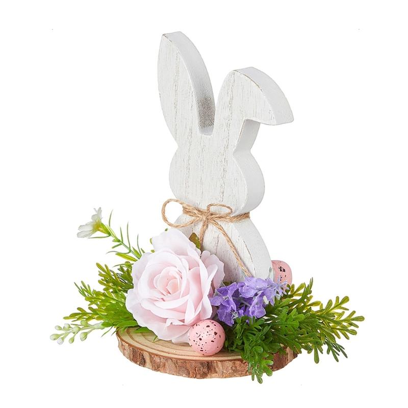 

Handcrafteds Easters Bunnys Wood Figurine for Festive Home Decoration and Seasonal Celebration