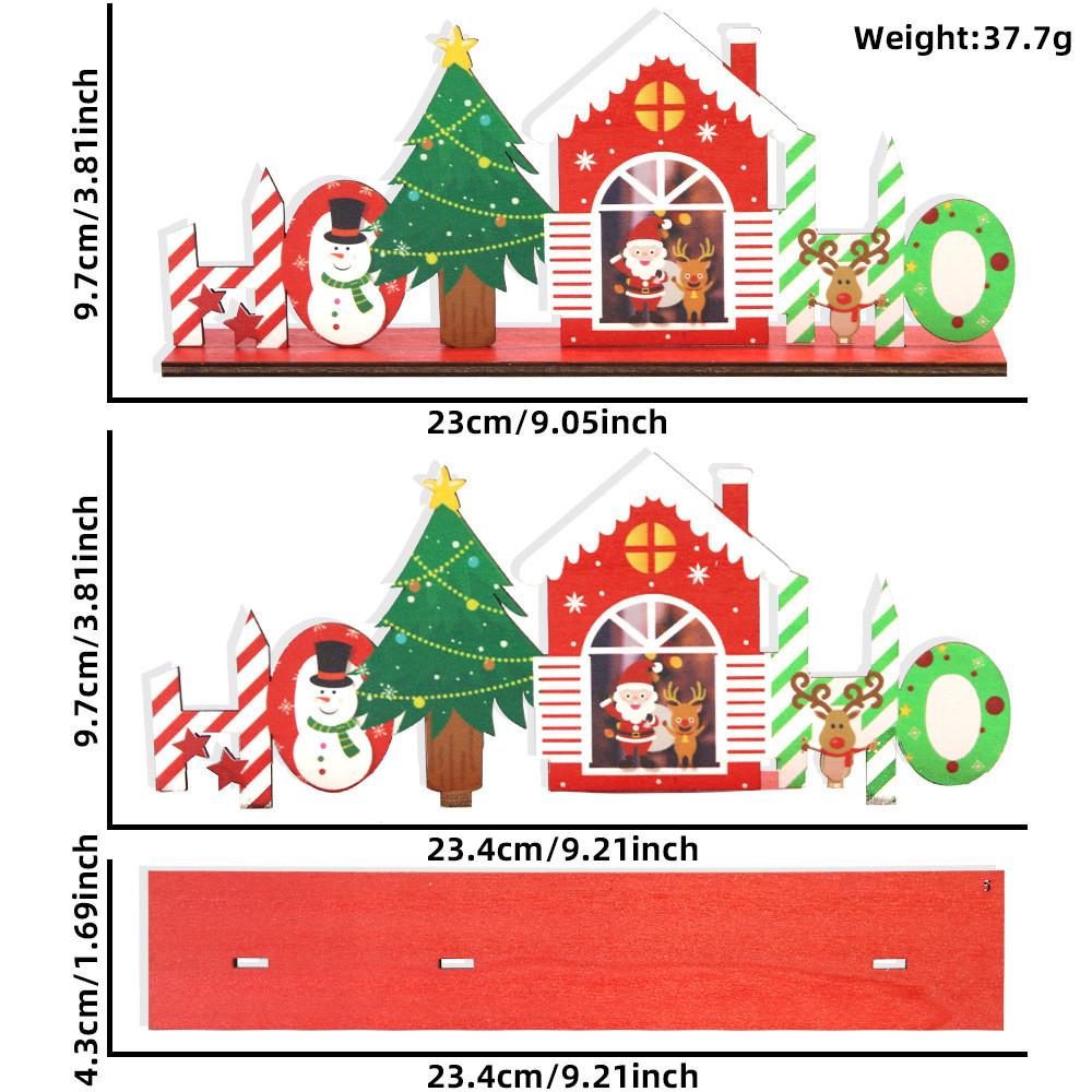 Charming Wooden Christmas Decorations Featuring Snowman Cottage And Santa Tree Design