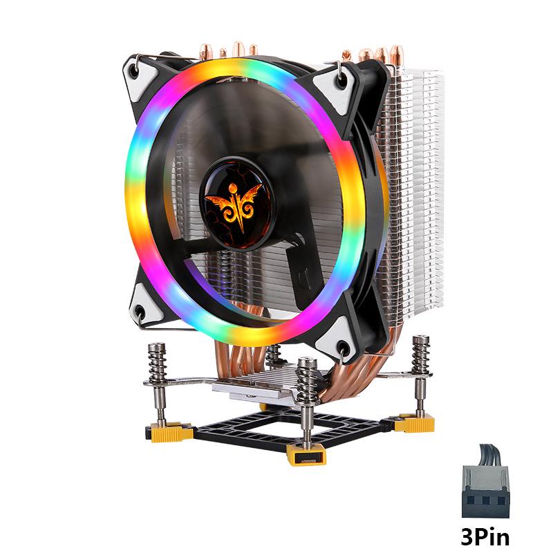 12th Gen Silent CPU Cooler: 12CM Tower with 4 Copper Pipes, Multi-Platform Compatibility for 1700 Pin & 115X/1366, 4-Pin Desktop