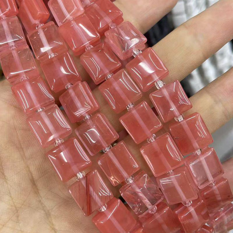 Naturstein Achat Kristall gerillte quadratische Schmuck-DIY-Accessoires, 10x10 unregelmäßige Stücke