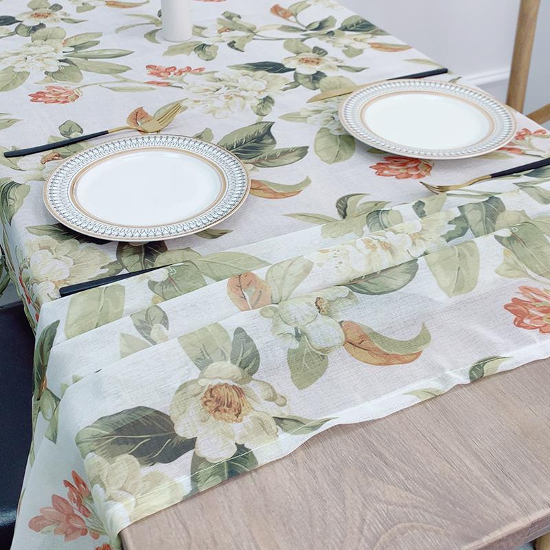 Rural Pastoral Polyester And Linen Printed Tablecloth Household Coffee Table Rectangular Dining Table Cloth