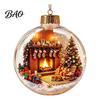 Decorative Ornaments for Home Glowing Christmas Story Ornament, Light-Up 3D Hanging Ball with Warm LED, Mini Indoor Outdoor Festive Decor Holiday