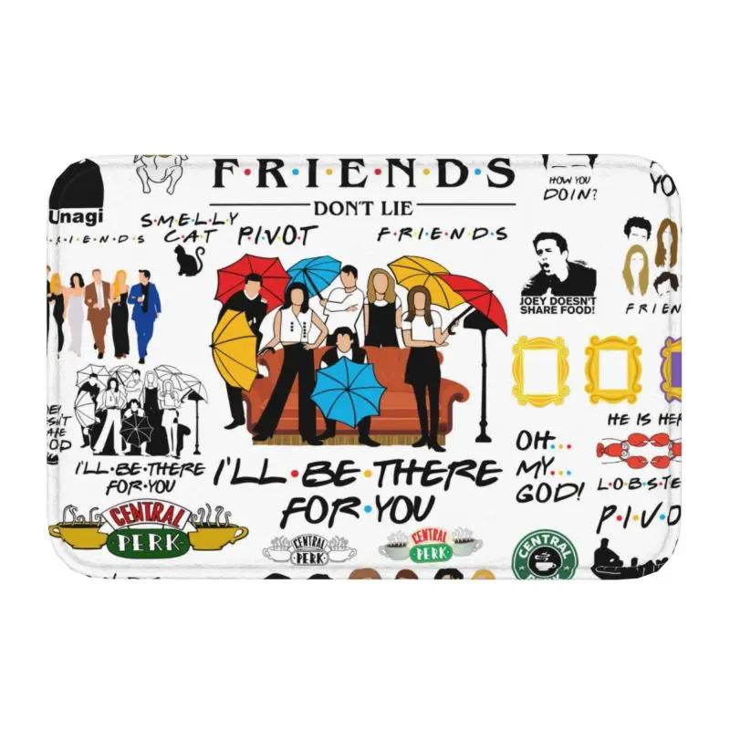 Funny TV Show Friends Collage Front Floor Door Entrance Mats Indoor Bathroom Kitchen Doormat Toilet Carpet Rug