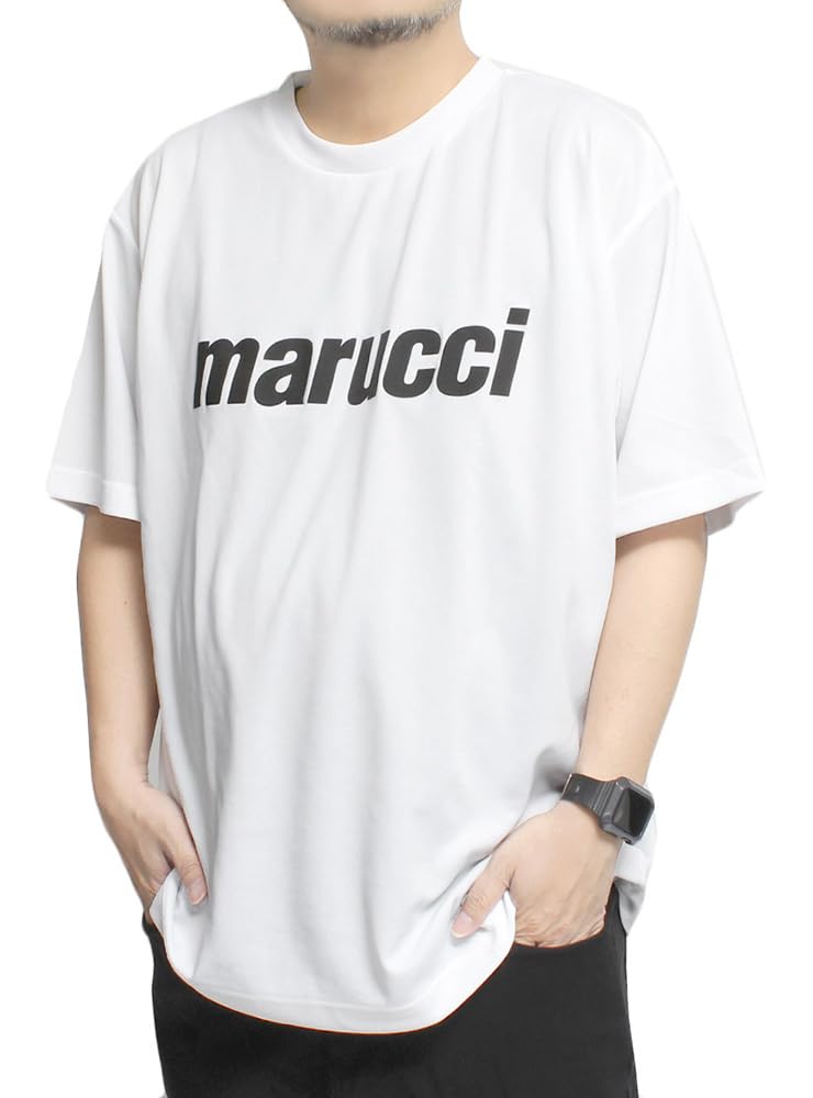 

One Colors Marucci & Victus Men s Dry Short Sleeve T-Shirt, Logo Print, Moisture-Wicking, Quick-Drying, 4.1 oz, Cut and Sewn, White, Size 6XL