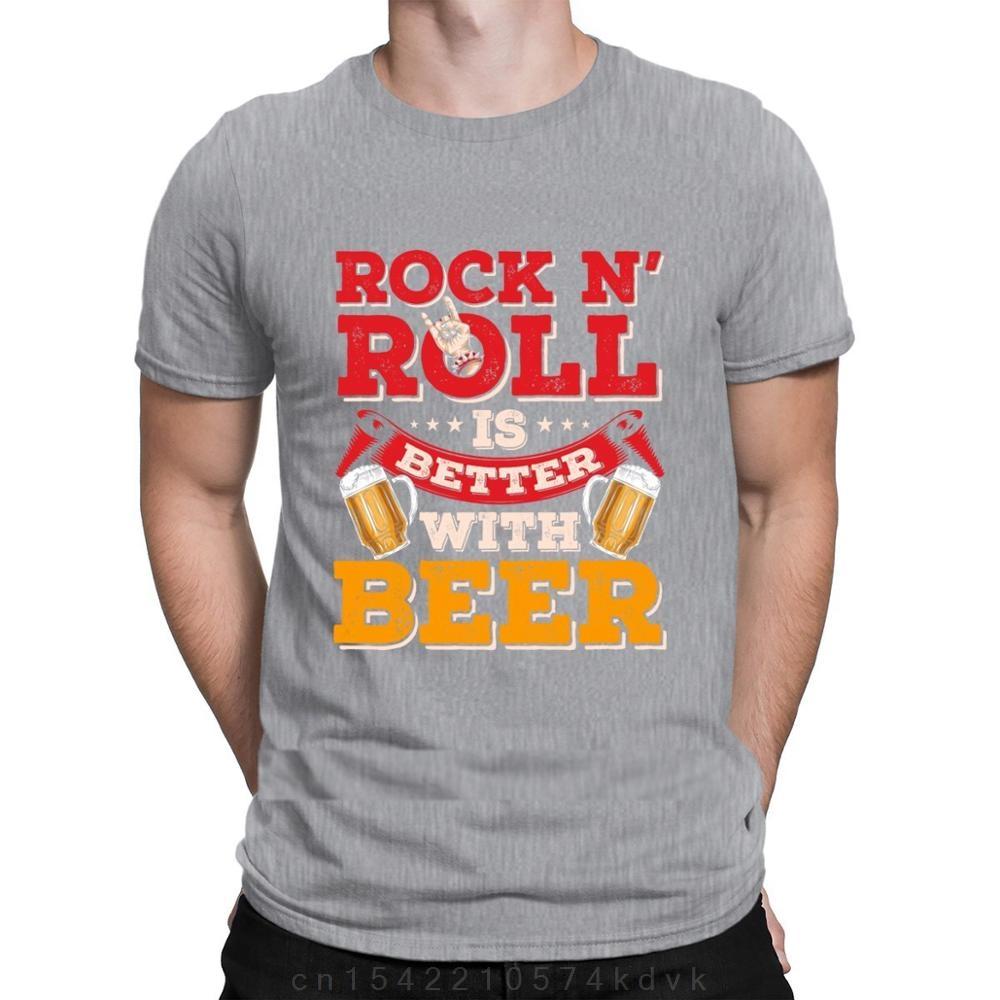 Funny Rock N Roll Beer Music Party High Quality Printing T-shirt Leisure Crew Neck Hot Sale Designing Hip Hop Tops Summer Latest