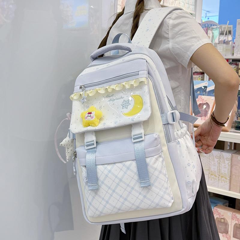 Schoolbag Japanese ins Vitality Girl Transparent Pain Bag Cream Atmosphere Elementary School Bag Lightweight Versatile Backpack
