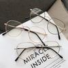 Irregular Small Thick Edge Flat Glasses Men and Women Harajuku Round Metal Small Round Frame Glasses