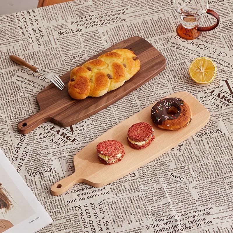 Portable Acacia Mangium Solid Wood Chopping Board Outdoor Camping Cheese Fruit Deli Cutting Board Household Kitchen Accessory