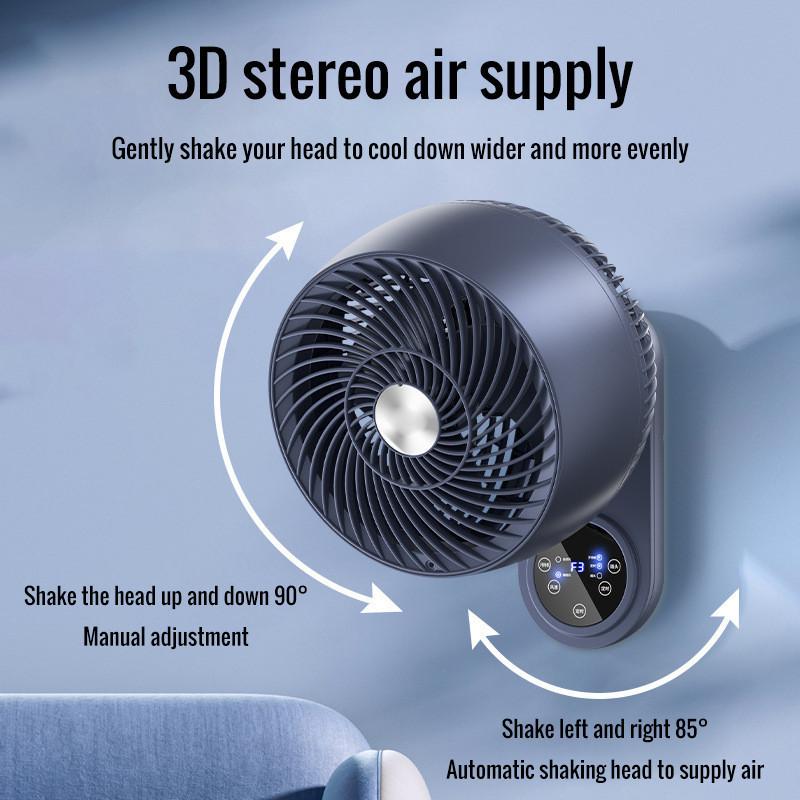 New Intelligent Air Circulating Fan Desk Wall Dual Use Electric Fan Household Wide Angle Swing Strong Silent Fan