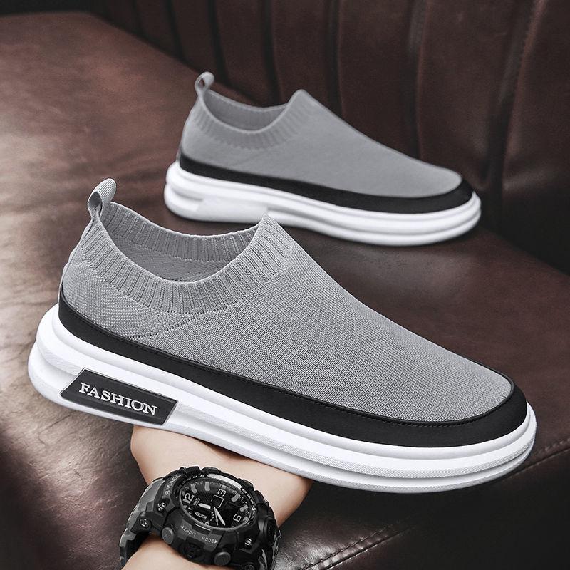 New summer fly-woven mesh shoes men's shoes breathable one-pedal lazy casual sports shoes versatile trendy shoes