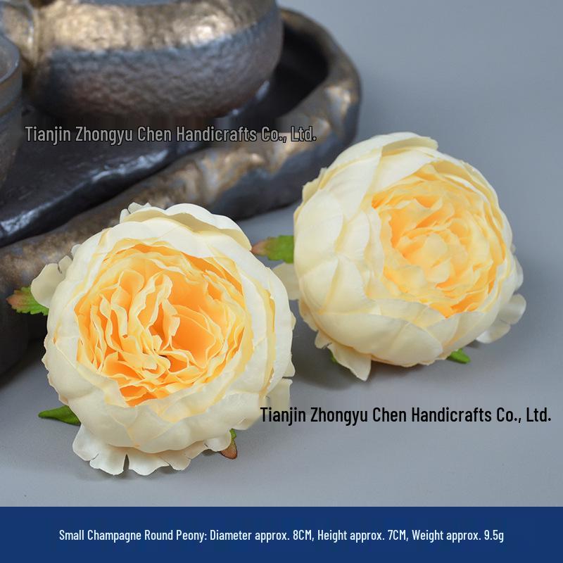 Champagne Silk Imitation Flowers for Hairpins, Hanfu Headdresses, Souvenirs, and Performance Accessories.