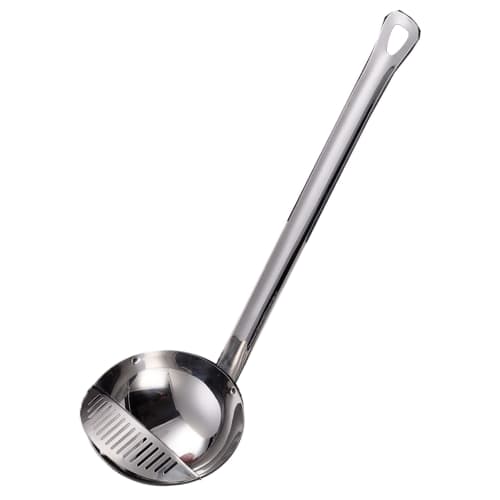 Fujisho Stainless Steel Ladle with Compartment, Drainer Only, Convenient for Draining Soup Only, F21097