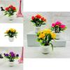 Rose Faux Potted Flower With Injection Molded Plastic For Home And Office Decoration