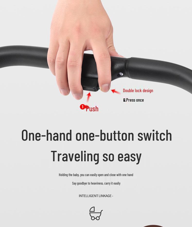 Convertible Newborn Baby Stroller - Versatile, High Landscape, Lightweight, Two-Way, One-Key Folding Design.