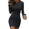 Long-Sleeved Dress For Women Autumn Elegant Waist-Cinching Hooded Bodycon Dresses