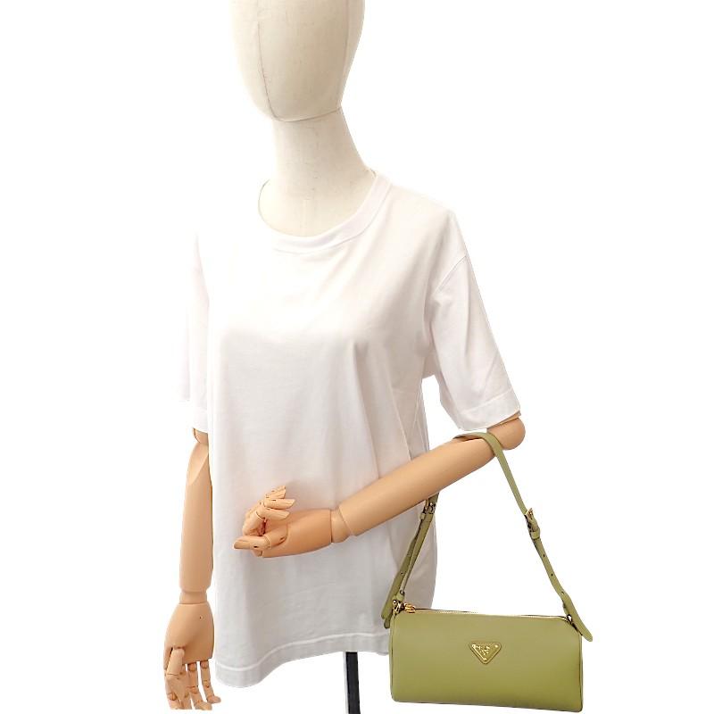 PRADA  1BC239 Shoulder Bag green/khaki leather Women