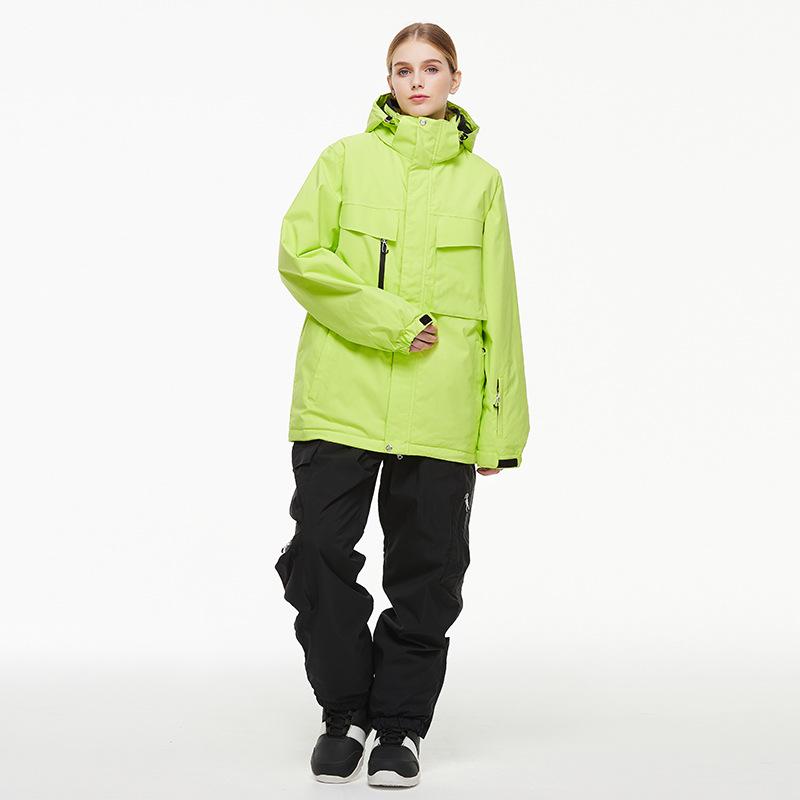 Women's and Men's Waterproof Ski Jacket and Pants Set - Winter Warmth for Single/Double Board Skiing.