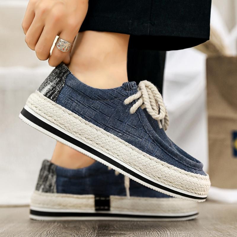 Мужская обувь Летние повседневные парусиновые кроссовки для рыбалки Модные уличные туфли — фото 3