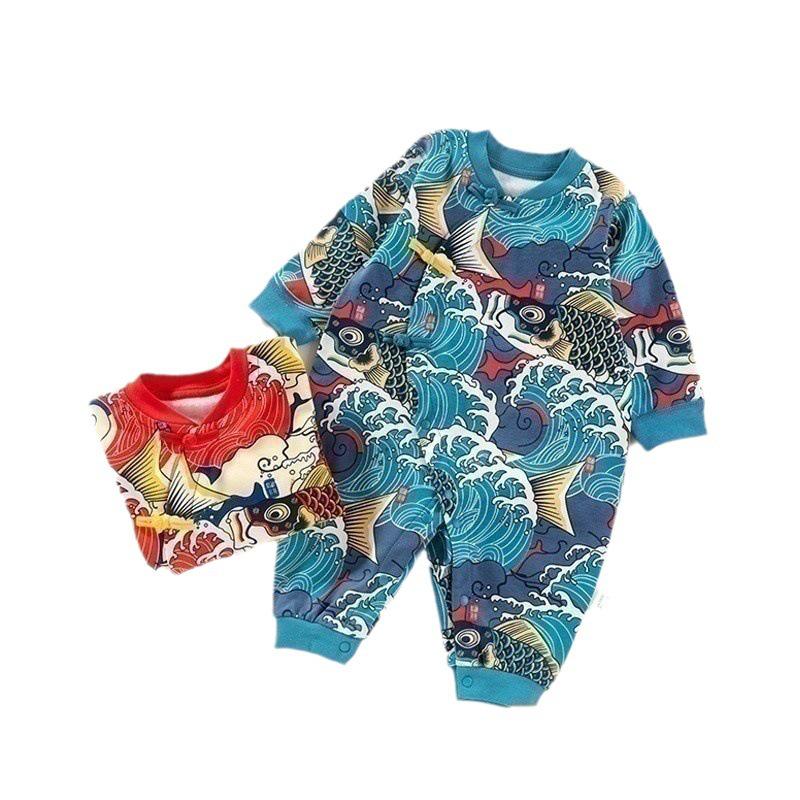 Chinese Style Newborn Romper for First Birthday - Baby Girl's Spring Outfit, Hundred Days Jumpsuit