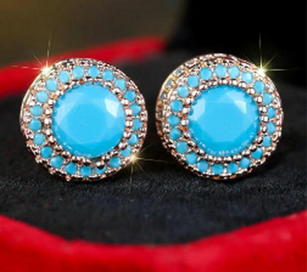 Nové kulaté náušnice s plným osazením diamantů v hongkongském stylu pro ženy - Evropský a americký vysoce kvalitní dutý design, Inovativní a stylové šperky