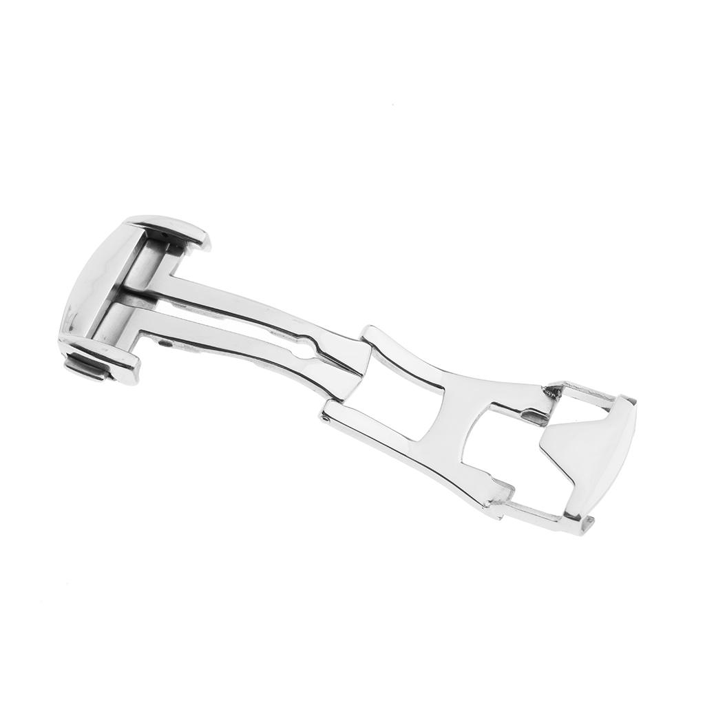 High Polished Silver Stainless Deployment Clasp for Watch Band Strap Buckle 18mm