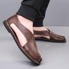 Men Sandals Leather Mens Casual Shoes Slip On Breathable Outdoor Men Leather Sandals Men Beach Roman Shoes