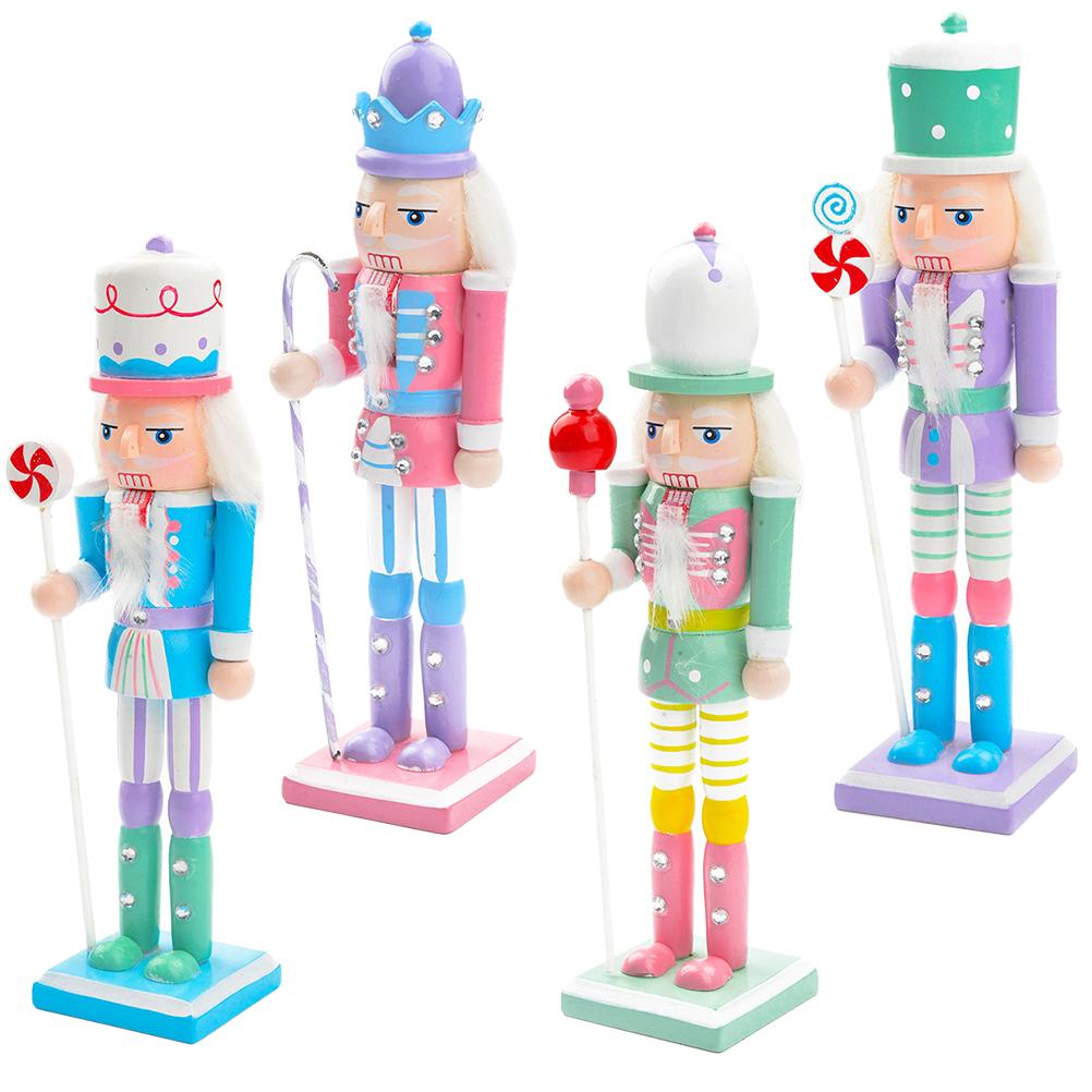 

4 шт. Рождественский декор Щелкунчик Украшения Игрушка Рождественские украшения Деревянный солдат из грецкого ореха Ребенок 18x4.5x4.5cm