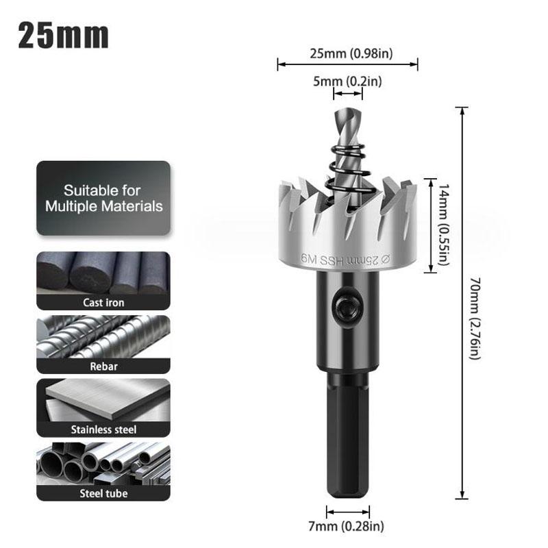 Burghiu HSS Freză de tăiat cu găuri Bi-metal pentru aluminiu Fier Oțel inoxidabil Dispozitiv de tăiat lemn HSS Kit de ferăstrău cu găuri