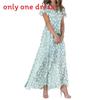 Summer Floral Chiffon Dress With V Neck Short Sleeves For Elegant Casual Wear